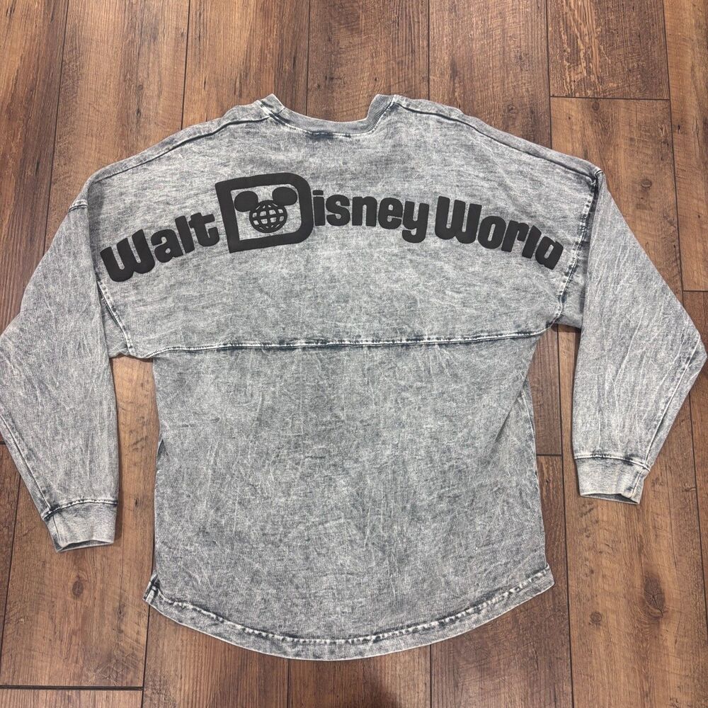 Disney Parks Walt Disney World Acid Wash Gray Black Spirit Jersey Adult Small